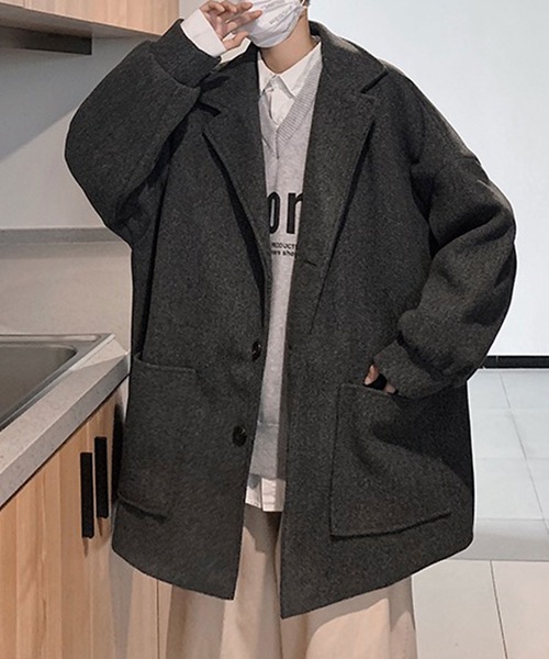 Theater code(シアターコード)の「▲short coat/ショートコート(ダウンジャケット/コート・メンズ・ダークグレー/ブラック/ベージュ・FREE)」の2枚目の写真