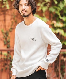 mlt4489- cursive print waffle cut sew カットソー