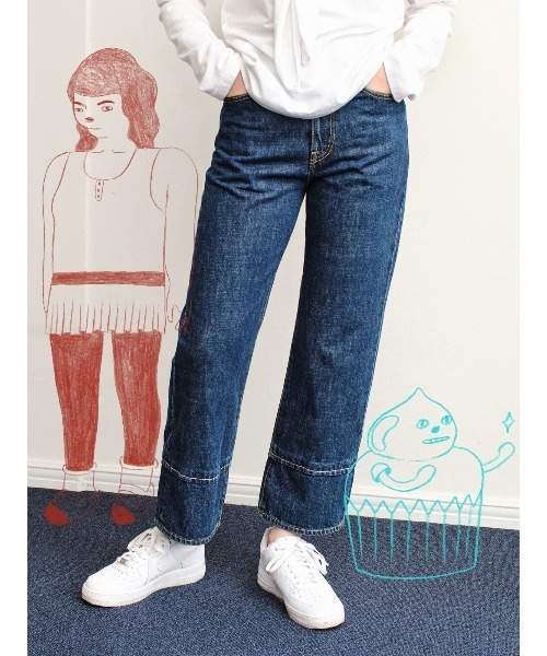 soduk（スドーク）の「double denim trousers（デニムパンツ・レディース・ブルー系その他/ブルー/インディゴブルー・S/M）」の2枚目の写真
