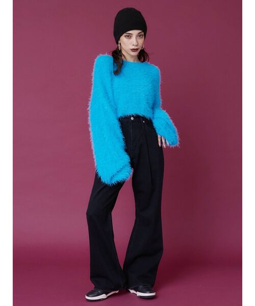 EVRIS（エヴリス）の「シャギークロップドニットトップス（ニット