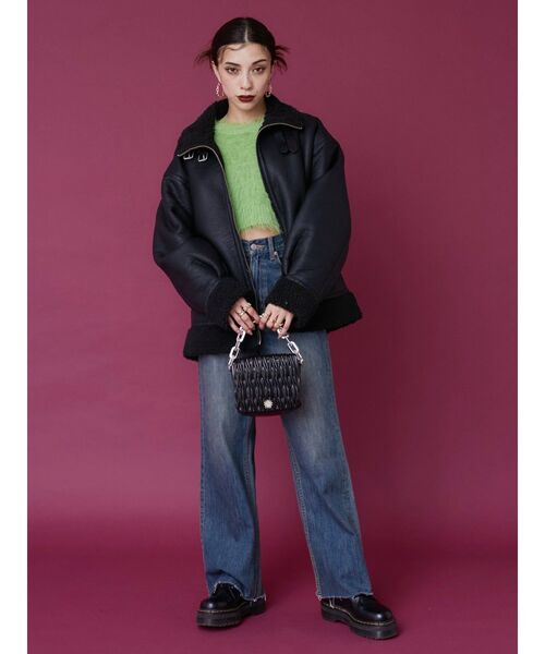 EVRIS(エヴリス)の「シャギークロップドニットトップス(ニット/セーター・レディース・ベージュ/ピンク/グリーン/ブルー/グレー・FREE)」の19枚目の写真