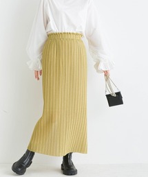 バックスリットラメプリーツスカート