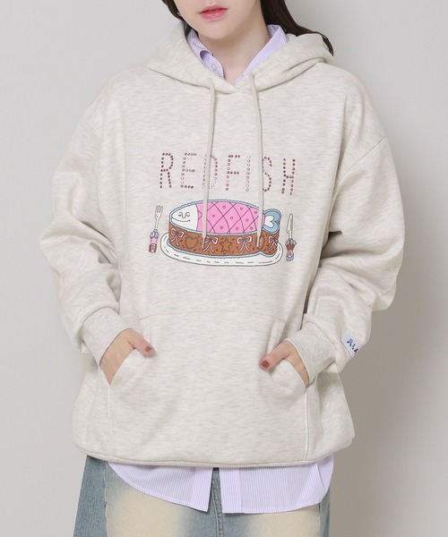 ALAND(エーランド)の「【UNISEX】REDFISH(レッドフィッシュ)/フィッシュパーカー(裏起毛) 2977595(パーカー・レディース・グレー/ブラック/パープル・LARGE/MEDIUM)」の3枚目の写真