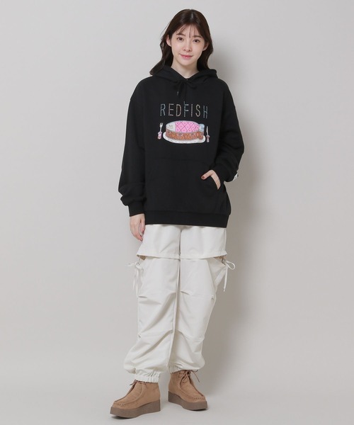 ALAND(エーランド)の「【UNISEX】REDFISH(レッドフィッシュ)/フィッシュパーカー(裏起毛) 2977595(パーカー・レディース・グレー/ブラック/パープル・LARGE/MEDIUM)」の9枚目の写真