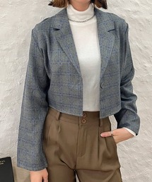 STYLEBLOCK（スタイルブロック）の「無地＆チェック柄ショート丈ジャケット（テーラードジャケット）」