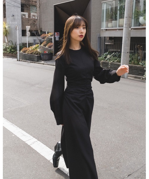 LEANN MOMENT(リーンモーメント)の「Waist Gather Dress(ワンピース・レディース・ブラック・SMALL)」の6枚目の写真
