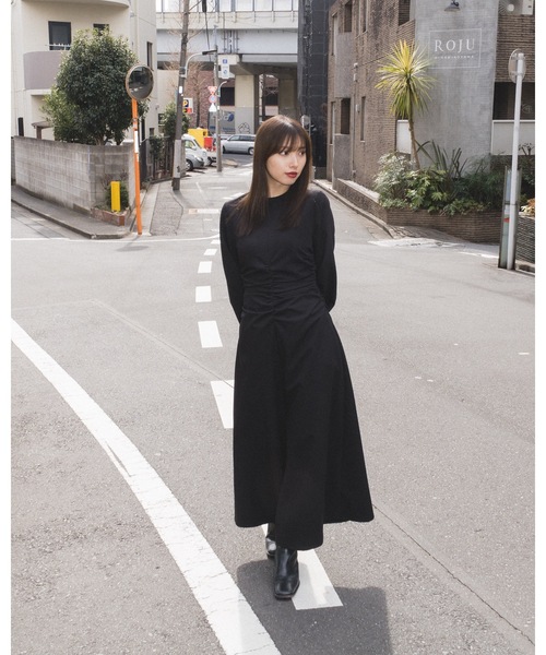 LEANN MOMENT(リーンモーメント)の「Waist Gather Dress(ワンピース・レディース・ブラック・SMALL)」の7枚目の写真