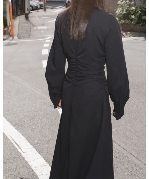 LEANN MOMENT(リーンモーメント)の「Waist Gather Dress(ワンピース・レディース・ブラック・SMALL)」の8枚目の写真
