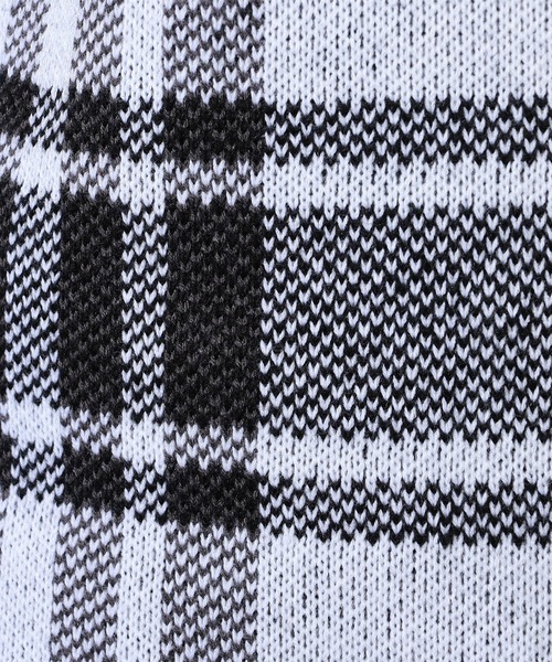 HIDEAWAYS NICOLE（ハイダウェイニコル）の「【WEB限定】ビッグチェックショールカラーニット（ニット/セーター・メンズ・オフホワイト/ブラック/ダークオレンジ/ボルドー・LARGE/X-LARGE/MEDIUM）」の19枚目の写真