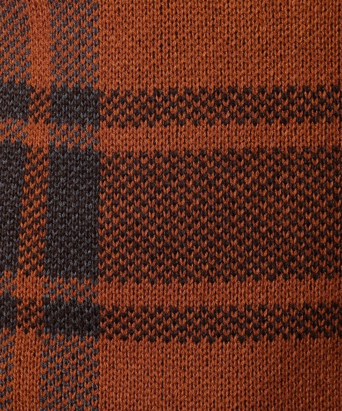 HIDEAWAYS NICOLE（ハイダウェイニコル）の「【WEB限定】ビッグチェックショールカラーニット（ニット/セーター・メンズ・オフホワイト/ブラック/ダークオレンジ/ボルドー・LARGE/X-LARGE/MEDIUM）」の20枚目の写真