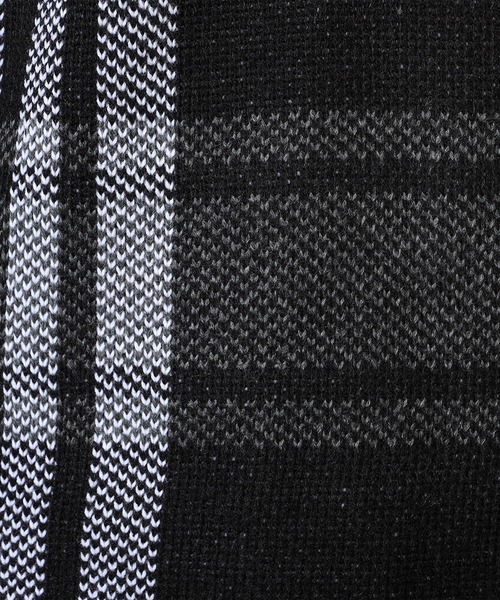 HIDEAWAYS NICOLE（ハイダウェイニコル）の「【WEB限定】ビッグチェックショールカラーニット（ニット/セーター・メンズ・オフホワイト/ブラック/ダークオレンジ/ボルドー・LARGE/X-LARGE/MEDIUM）」の21枚目の写真