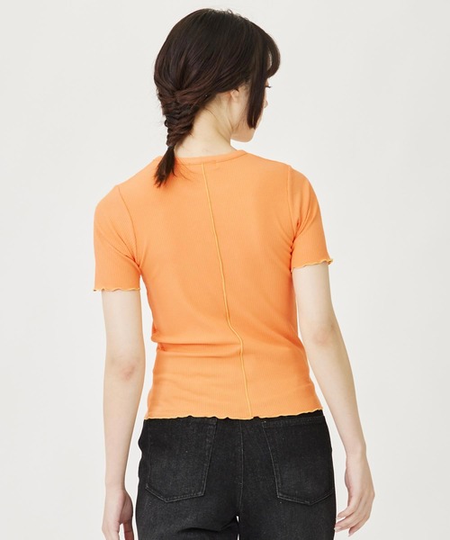 MILKFED.（ミルクフェド）の「LETTUCE EDGE S/S TOP（Tシャツ/カットソー・レディース・ライトブルー/オレンジ/ライトパープル・ONE SIZE）」の15枚目の写真