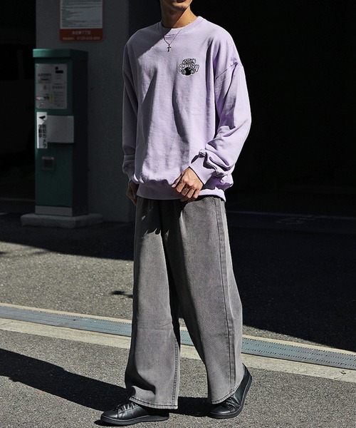 ルーズシルエットロゴプリントトレーナー メンズ ビッグシルエット