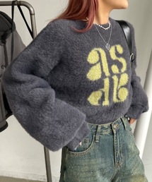 フェザーヤーンソフトタッチ袖ボリュームニット