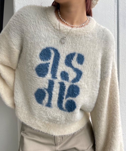 SHAGGIE（シャギー）の「フェザーヤーンソフトタッチ袖ボリュームニット（ニット/セーター・レディース・グレー/チャコールグレー/ナチュラル・FREE）」の19枚目の写真