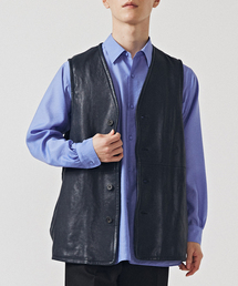 EDIFICE | シープベジレザー ロングベスト(その他アウター)