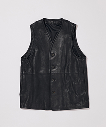 EDIFICE | シープベジレザー ロングベスト(その他アウター)