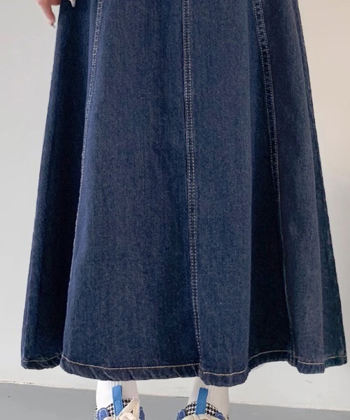 Miniministore(ミニミニストア)の「デニムスカート ロングスカート Aライン(デニムスカート・レディース・インディゴブルー・L/XL/S/M)」の10枚目の写真