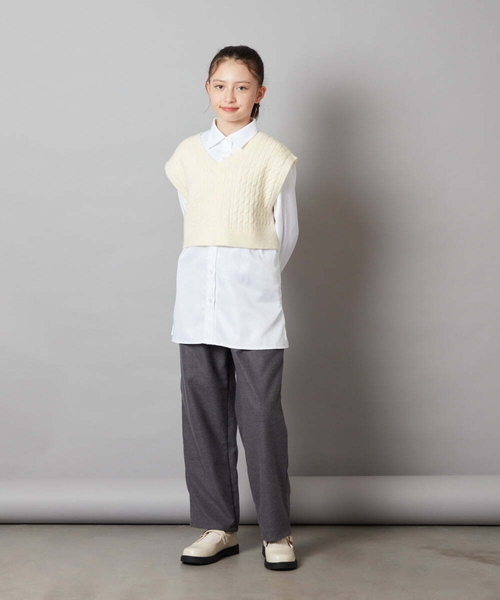 a.v.v（アーヴェヴェ）の「[100-130]タックテーパードパンツ（その他パンツ・キッズ・ブラック/グレー・120/100/130/110）」の19枚目の写真