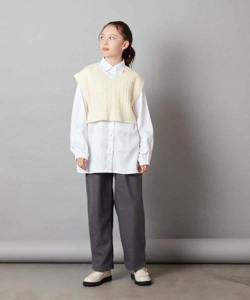 a.v.v（アーヴェヴェ）の「[100-130]タックテーパードパンツ（その他パンツ・キッズ・ブラック/グレー・120/100/130/110）」の22枚目の写真