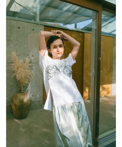 Metallic Tape Design Tee（Tシャツ/カットソー）｜sahara（サハラ）の
