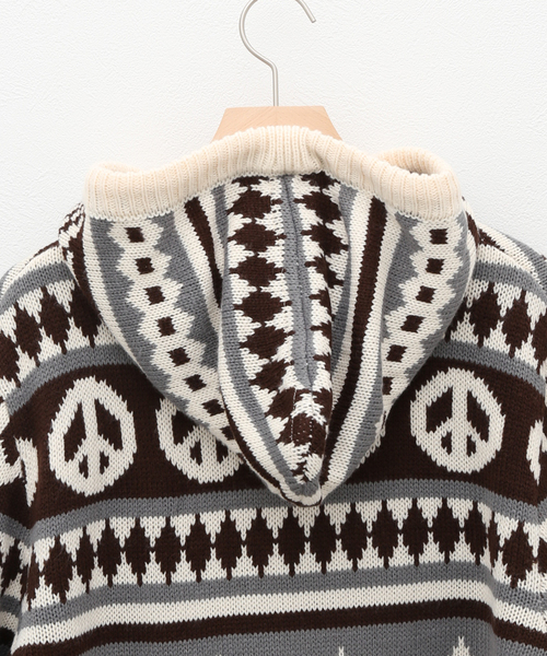 AFB / エーエフビー】PEACE KNIT HOODIE（ニット/セーター