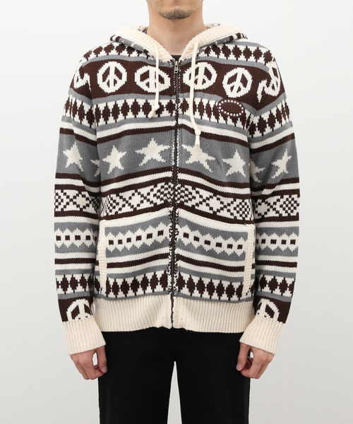 トップス afb PEACE KNIT HOODIE PEACE KNIT HOODIE – AFB