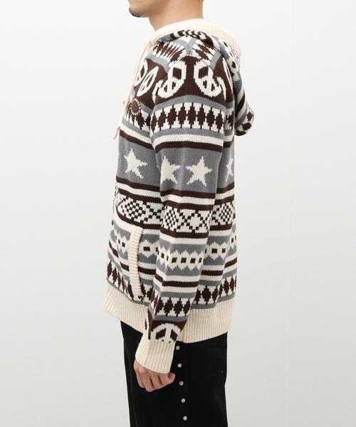 AFB / エーエフビー】PEACE KNIT HOODIE（ニット/セーター