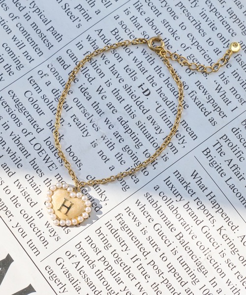 JUPITER（ジュピター）の「SWEETイニシャルパールハートブレス（ブレスレット・レディース・M/R/Y/S/K/A/H/T・FREE）」の3枚目の写真