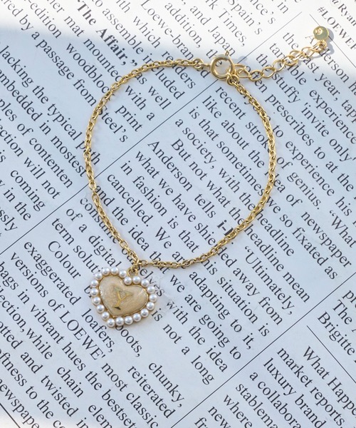 JUPITER（ジュピター）の「SWEETイニシャルパールハートブレス（ブレスレット・レディース・M/R/Y/S/K/A/H/T・FREE）」の8枚目の写真