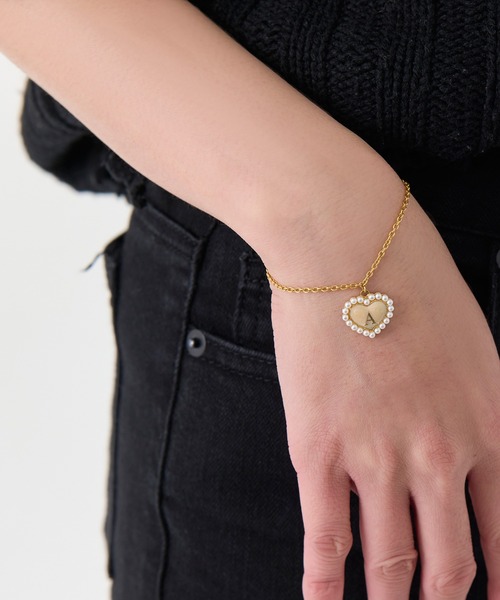 SWEETイニシャルパールハートブレス（ブレスレット）｜JUPITER