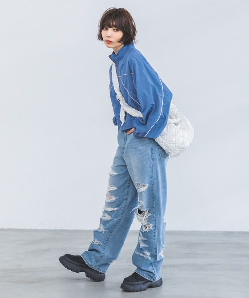 PAGEBOY(ページボーイ)の「パイピングショートブルゾン(ブルゾン・レディース・ホワイト/ブラック/ブルー・FREE)」の14枚目の写真