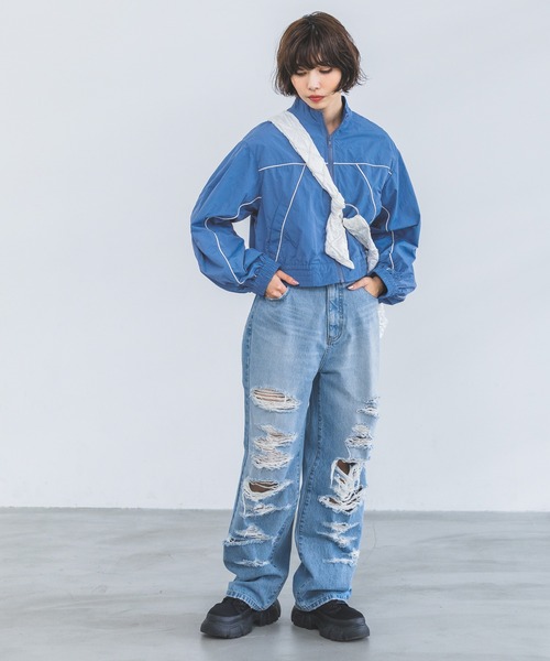 PAGEBOY(ページボーイ)の「パイピングショートブルゾン(ブルゾン・レディース・ホワイト/ブラック/ブルー・FREE)」の15枚目の写真