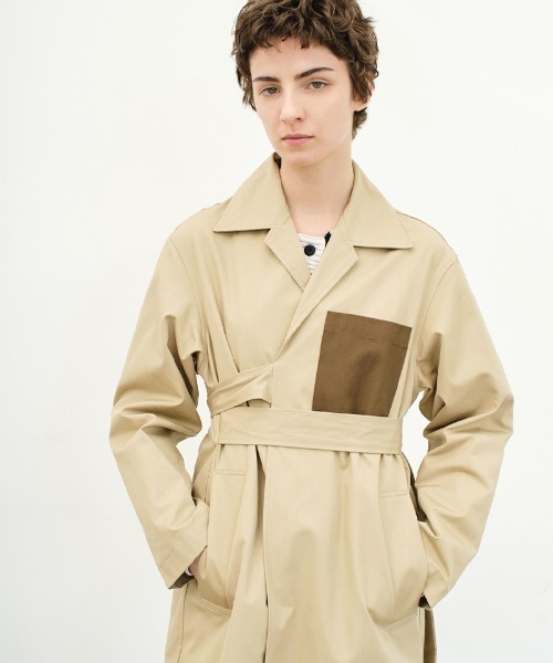 セール】tie the cord coat（ステンカラーコート）｜soduk（スドーク  