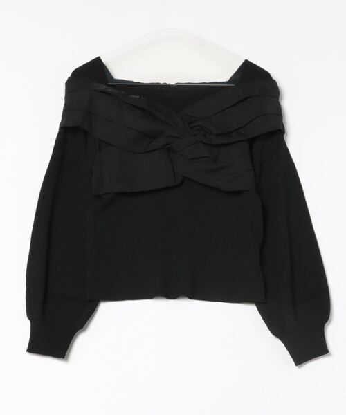 【セール】異素材ギャザーオフショルニットプルオーバー（ニット/セーター）｜12Twelve Agenda（トゥエルブ アジェンダ）