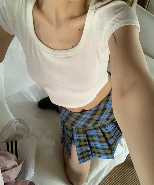 meJane(ミージェーン)の「タータンチェックプリーツミニスカート(スカート・レディース・ウィート/ダークネイビー/レッド/ブルー系・S/M)」の14枚目の写真