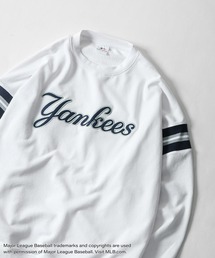 MLB | 【MLB】 袖ライン チームロゴ 刺繍 プルオーバー 長袖 裏毛 スウェット トレーナー(スウェット)