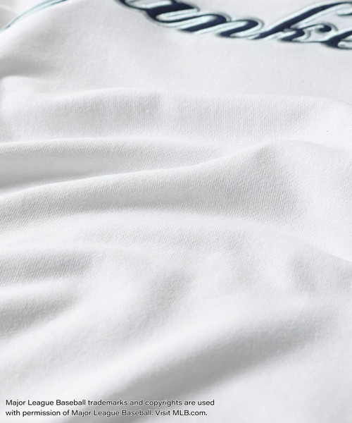 MLB（メジャーリーグベースボール）の「【MLB】 袖ライン チームロゴ 刺繍 プルオーバー 長袖 裏毛 スウェット トレーナー（スウェット・メンズ・ブラック/アッシュグレー/ホワイト/グリーン/ネイビー・MEDIUM/LARGE/X-LARGE）」の18枚目の写真