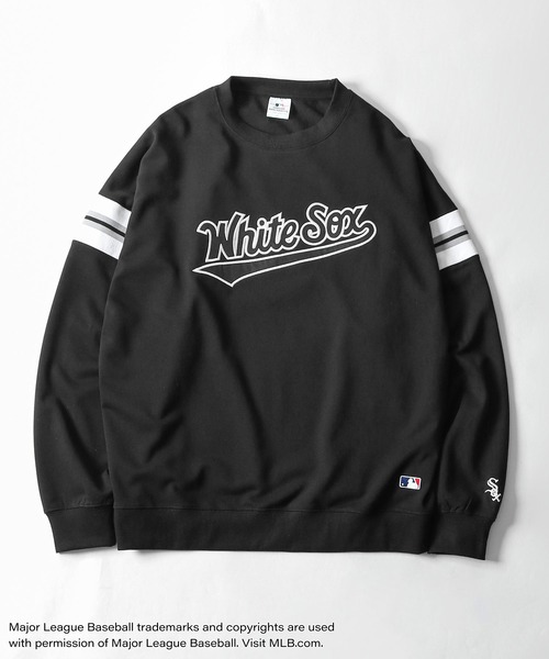 MLB（メジャーリーグベースボール）の「【MLB】 袖ライン チームロゴ 刺繍 プルオーバー 長袖 裏毛 スウェット トレーナー（スウェット・メンズ・ブラック/アッシュグレー/ホワイト/グリーン/ネイビー・MEDIUM/LARGE/X-LARGE）」の22枚目の写真