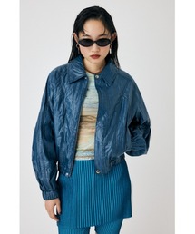 MOUSSY SHORT TWEEDY ジャケット セットアップ　ブルー セール】【セットアップ対応】SHORT TWEEDY ジャケット（デニム