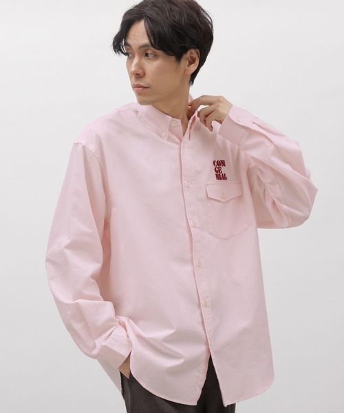 LAKOLE（ラコレ）の「ワンポイント刺繍長袖シャツ / 992195（シャツ/ブラウス・メンズ・ホワイト/ピンク/イエロー/ブルー・MEDIUM/LARGE）」の4枚目の写真