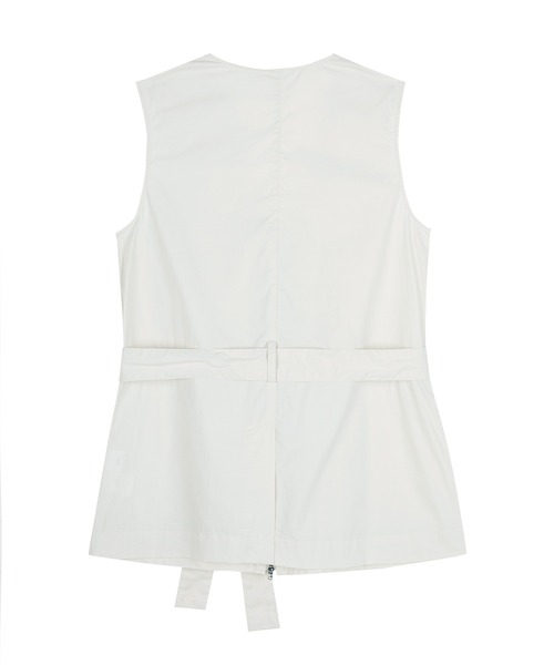 JNBY（ジェーエヌビーワイ）の「Utility V-neck Belted Jacket（ベスト・レディース・ブラック/ホワイト・36/38）」の11枚目の写真