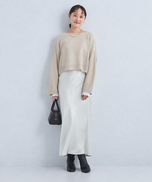 メッシュ クロップド ニット green label relaxing 新品 green label relaxing（グリーンレーベルリラクシング）の