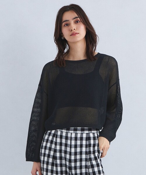 メッシュ クロップド ニット green label relaxing 新品 UNITED ARROWS green label relaxing｜メッシュ クロップド 2WAY