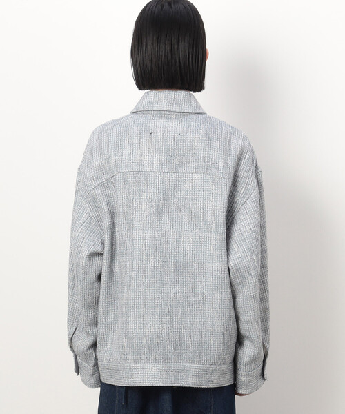 ONIGIRI（オニギリ）の「スラブツィードブルゾン（ブルゾン・レディース・ベージュ/グレー・FREE）」の10枚目の写真