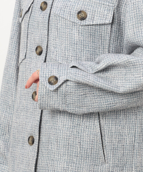 ONIGIRI（オニギリ）の「スラブツィードブルゾン（ブルゾン・レディース・ベージュ/グレー・FREE）」の12枚目の写真