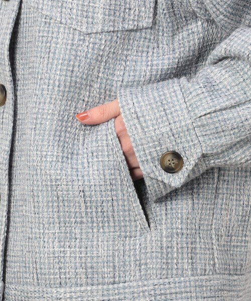 ONIGIRI（オニギリ）の「スラブツィードブルゾン（ブルゾン・レディース・ベージュ/グレー・FREE）」の13枚目の写真