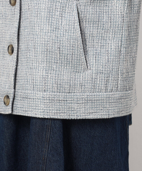 ONIGIRI（オニギリ）の「スラブツィードブルゾン（ブルゾン・レディース・ベージュ/グレー・FREE）」の14枚目の写真