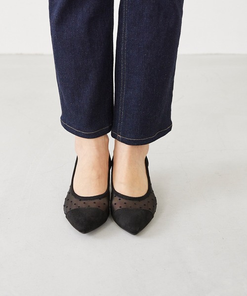 menue（メヌエ）の「ポインテッドトゥ シアーパンプス（パンプス・レディース・ブラック/ベージュ/ラベンダー・22.0cm/21.5cm/26.0cm/25.5cm/25.0cm/24.5cm/24.0cm/23.5cm/23.0cm/22.5cm）」の5枚目の写真