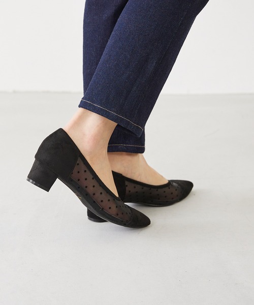 menue（メヌエ）の「ポインテッドトゥ シアーパンプス（パンプス・レディース・ブラック/ベージュ/ラベンダー・22.0cm/21.5cm/26.0cm/25.5cm/25.0cm/24.5cm/24.0cm/23.5cm/23.0cm/22.5cm）」の7枚目の写真